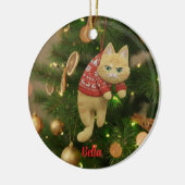 Custom Name Funny Grumpy Cat Christmas Ornament (Links)