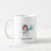 Custom Name Funny Nurse Overflowing Syringe Mug (Gauche)