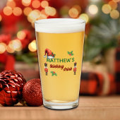 Custom Name Funny Thinking Drink Christmas Hat Glas