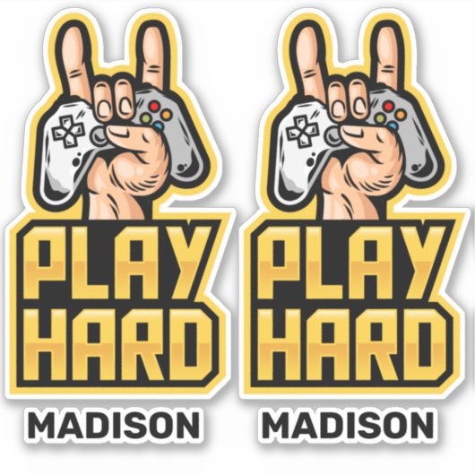 Custom name Gamer stickers (Voorkant)