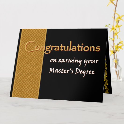 CUSTOM NAME Gefeliciteerd Master's Degree Kaart (Gele Bloem)
