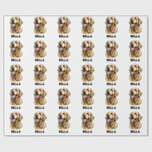 Custom Name Golden Retriever Dog Portrait Funny
