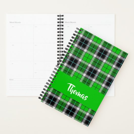 Custom name green plaid pattern (Devant avec enveloppe)