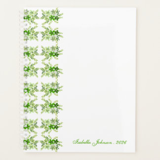 Custom Name Green Watercolor Floral