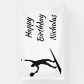 Custom Name Greeting Tennis Player Spandoek (Verticaal)