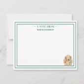 Custom Name Hand Drawn Dachshund Martini Flat Notitiekaartje (Voorkant)