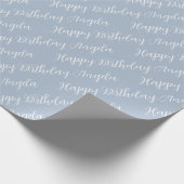 Custom Name Happy Birthday Script Gift Cadeaupapier (Hoek)