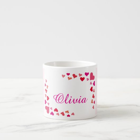 Custom Name Heart Mug Espresso Kop (Voorkant)