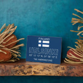 Custom Name Helsinki Coordinates Fotoplaat (Zijkant)