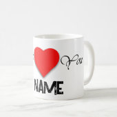 Custom Name I Heart Love Mug Valentine’s Day Gift  (Devant droit)