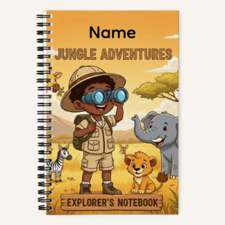 Custom Name Jungle Adventures Notitieboek
