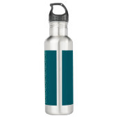 Custom Name Kids Soccer Ball Blue Waterfles (Achterkant)