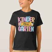 Custom Name Kindergarten Terug naar school T-shirt (Voorkant)