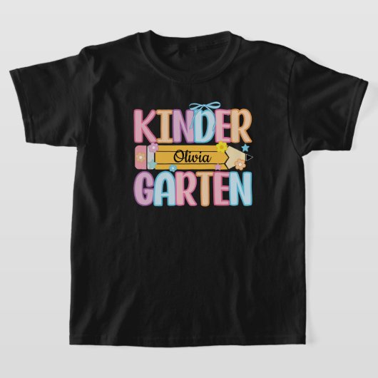 Custom Name Kindergarten Terug naar school T-shirt (Laagn)