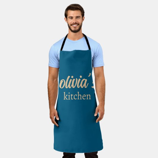Custom Name Kitchen Apron – Personalized Cooking  Schort (Gedragen)