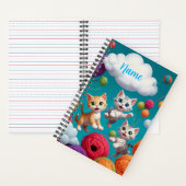 Custom Name Kittens and Yarn Notitieboek (Binnen)