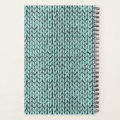 Custom Name Knit Turquoise Planner (Achterkant)