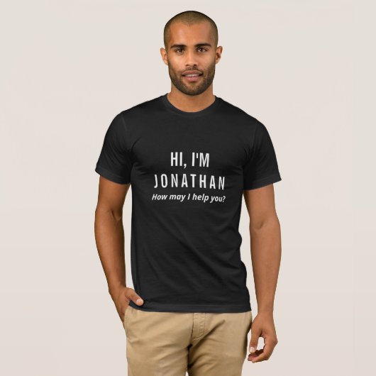 Custom Name Label T-shirt voor Personeel en Event  (Voorkant volledig)