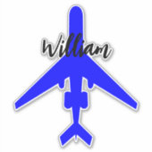 (Custom Name Label) Vliegtuigreiskoffer Sticker (Voorkant)