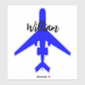 (Custom Name Label) Vliegtuigreiskoffer Sticker (Vel)