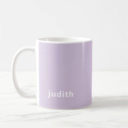Custom Name Lilac Mist Mug Personalized Minimal  (Gauche)