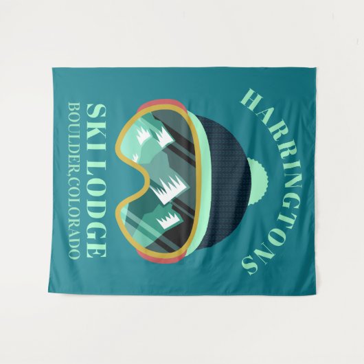 Custom Name & Location Ski Mask Wandkleed (Voorkant (horizontaal))