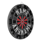 Custom NAME Love ANY NAME Black Charcoal Red Heart Dartbord (Voorkant Links)