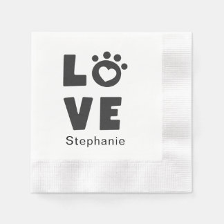 Custom Name Love Stylish Personalized Paper Napkin Servet