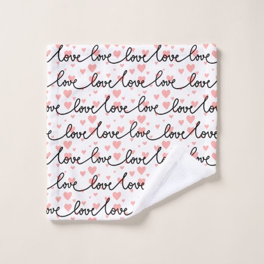 Custom Name Love Text Bath Towel Valentine Gift (Gant de toilette)