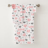 Custom Name Love Text Bath Towel Valentine Gift (En situation)