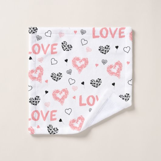 Custom Name Love Text Bath Towel Valentine Gift (Gant de toilette)