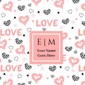 Custom Name Love Text Bath Towel Valentine Gift