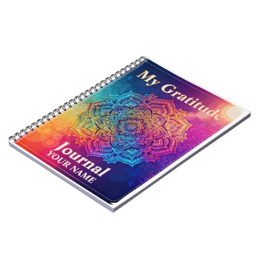Custom Name Mandala Gratitude Journal (Côté gauche)