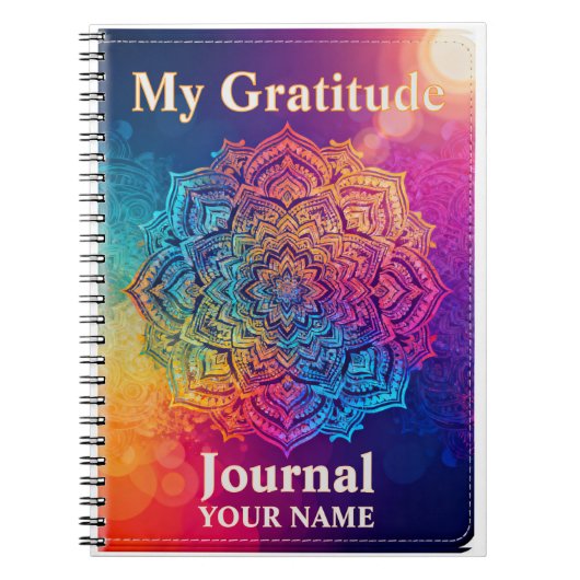 Custom Name Mandala Gratitude Journal (Devant)
