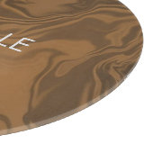 Custom name marble brown texture snijplank (Hoek)