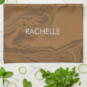 Custom name marble brown texture theedoek