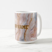 Custom Name Marble Mug | Personalized Gold Textmug (Devant droit)