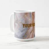 Custom Name Marble Mug | Personalized Gold Textmug (Devant gauche)