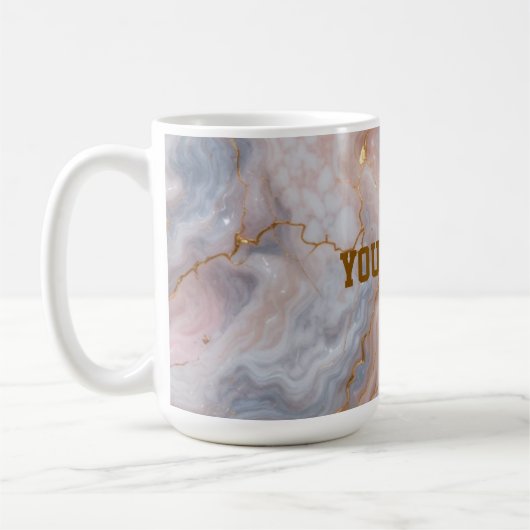 Custom Name Marble Mug | Personalized Gold Textmug (Gauche)