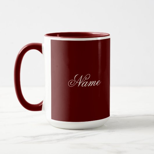 Custom Name Maroon Combo Mug Personalized (Gauche)