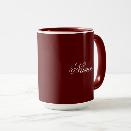 Custom Name Maroon Combo Mug Personalized (Devant droit)