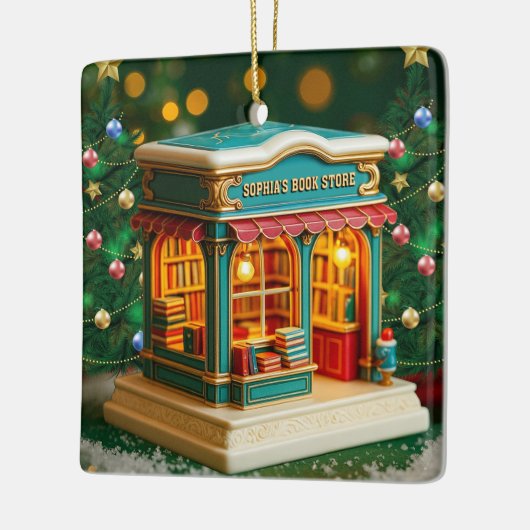 Custom name> message me Bookstore Ceramic Ornament (Links)