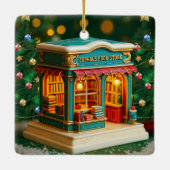 Custom name> message me Bookstore Ceramic Ornament (Achterkant)