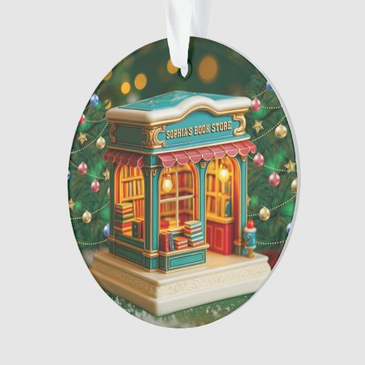 Custom name> message me Bookstore Ceramic Ornament (devant)