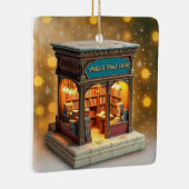 Custom name> message me Bookstore Ceramic Ornament (Rechts)