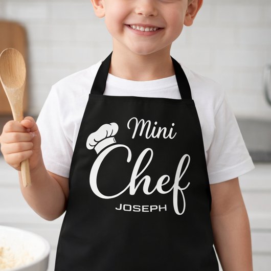 Custom Name Mini Chef Kids Apron Schort