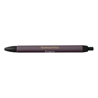 Custom name minimalist modern burgundy zwarte inkt pen