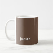 Custom Name Mocha Brown Mug Personalized Minimal  (Gauche)