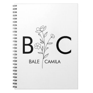 Custom name Monogrammed  Portfolio, Personalized  Notitieboek