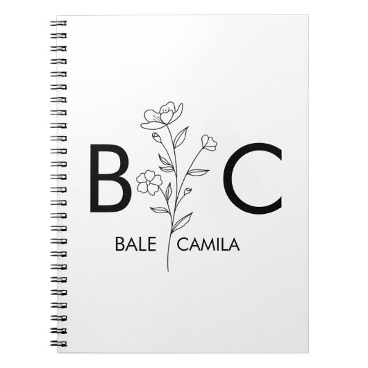 Custom name Monogrammed  Portfolio, Personalized  Notitieboek (Voorkant)
